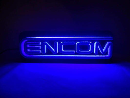 Encom Corporation Logo LED Lamp – 3D Printed Tron‑inspired Lightbox Sign, Iconic Sci‑Fi Desk Decor & Gift for Movie Fans, Gamers - 3DEvricPrinting