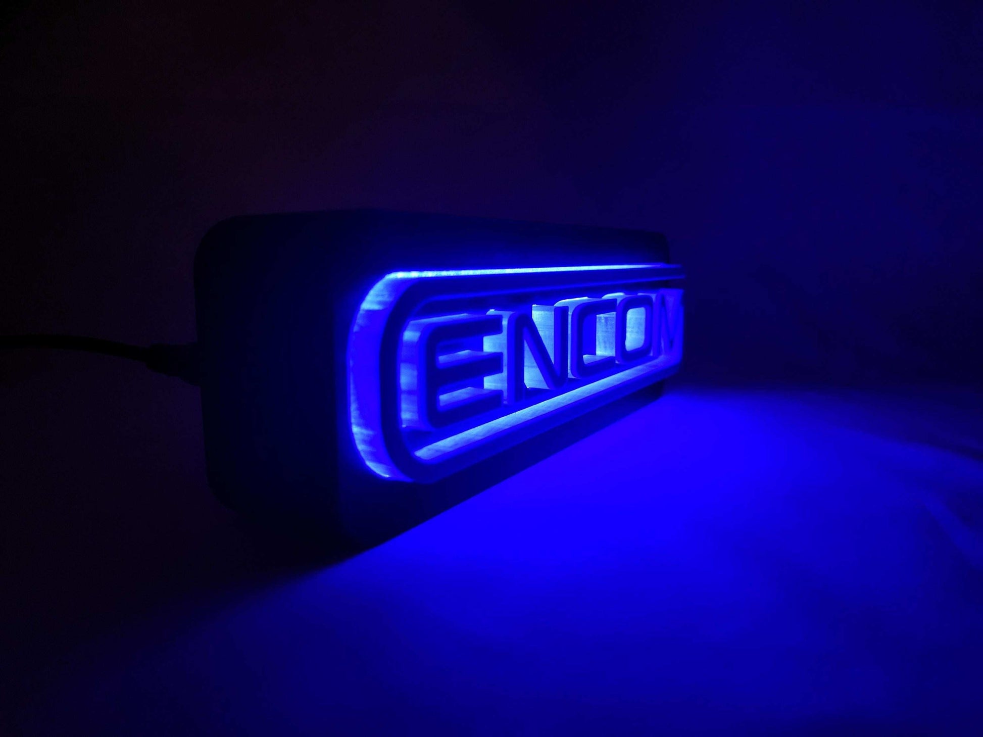 Encom Corporation Logo LED Lamp – 3D Printed Tron‑inspired Lightbox Sign, Iconic Sci‑Fi Desk Decor & Gift for Movie Fans, Gamers - 3DEvricPrinting