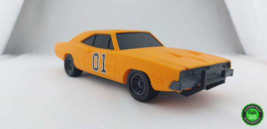 General Lee Dodge Charger 3D Printed Replica - Dukes of Hazzard Car (1/24 Scale) - 3DEvricPrinting