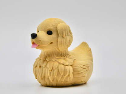 Golden Retriever Duck 3D Printed Friendly Companion Figurine