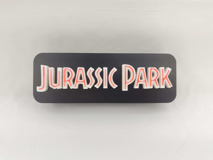 Jurassic Park Logo LED Lightbox: 3D Printed T-Rex Desk & Wall Sign - 3DEvricPrinting