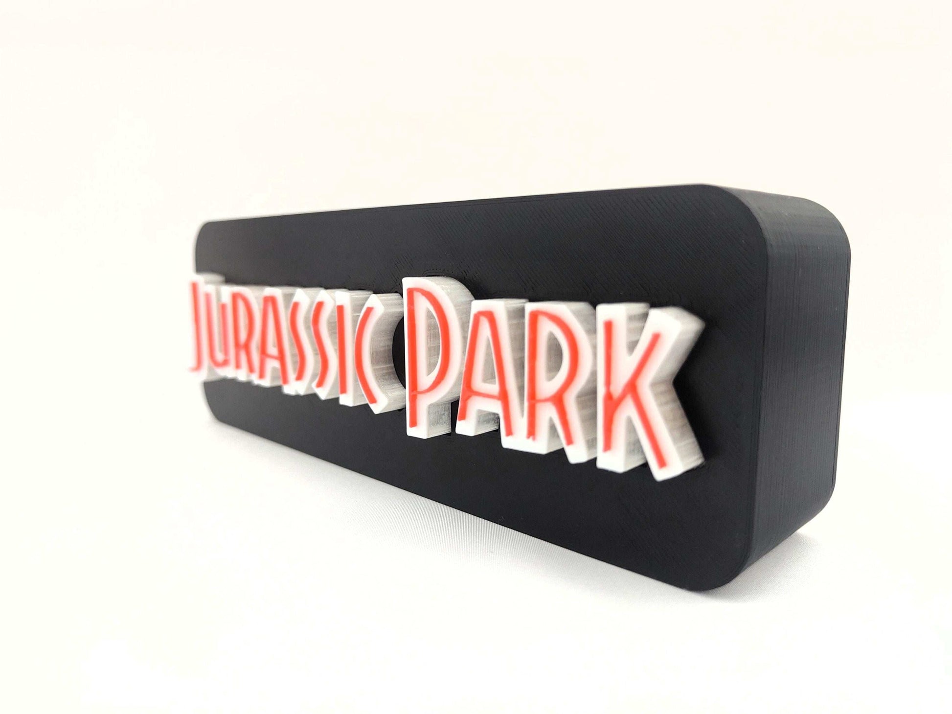 Jurassic Park Logo LED Lightbox: 3D Printed T-Rex Desk & Wall Sign - 3DEvricPrinting
