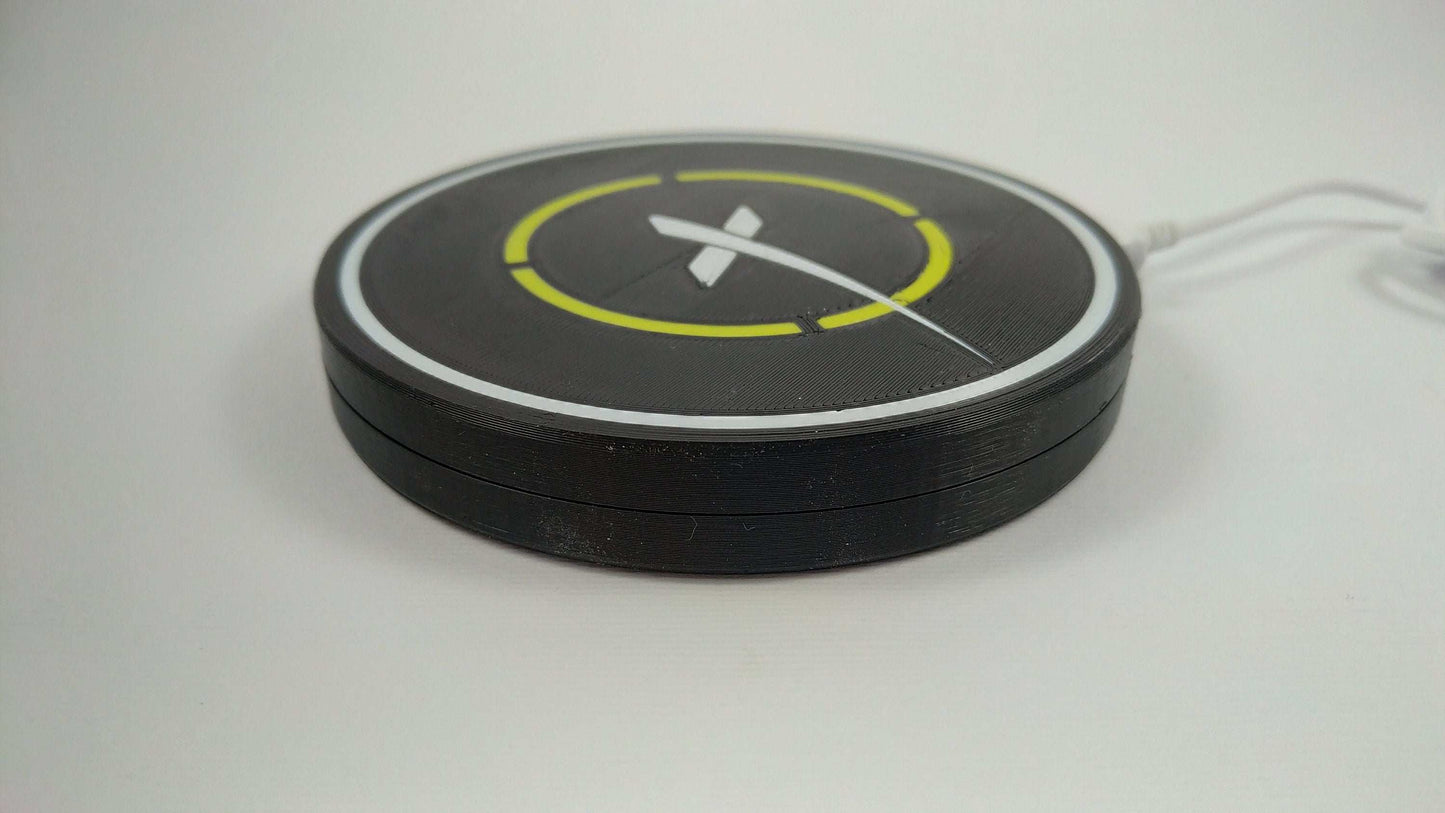 SpaceX Landing Pad Qi Wireless Charger with Anti Slip Rubber Feet 3D Printed - 3DEvricPrinting