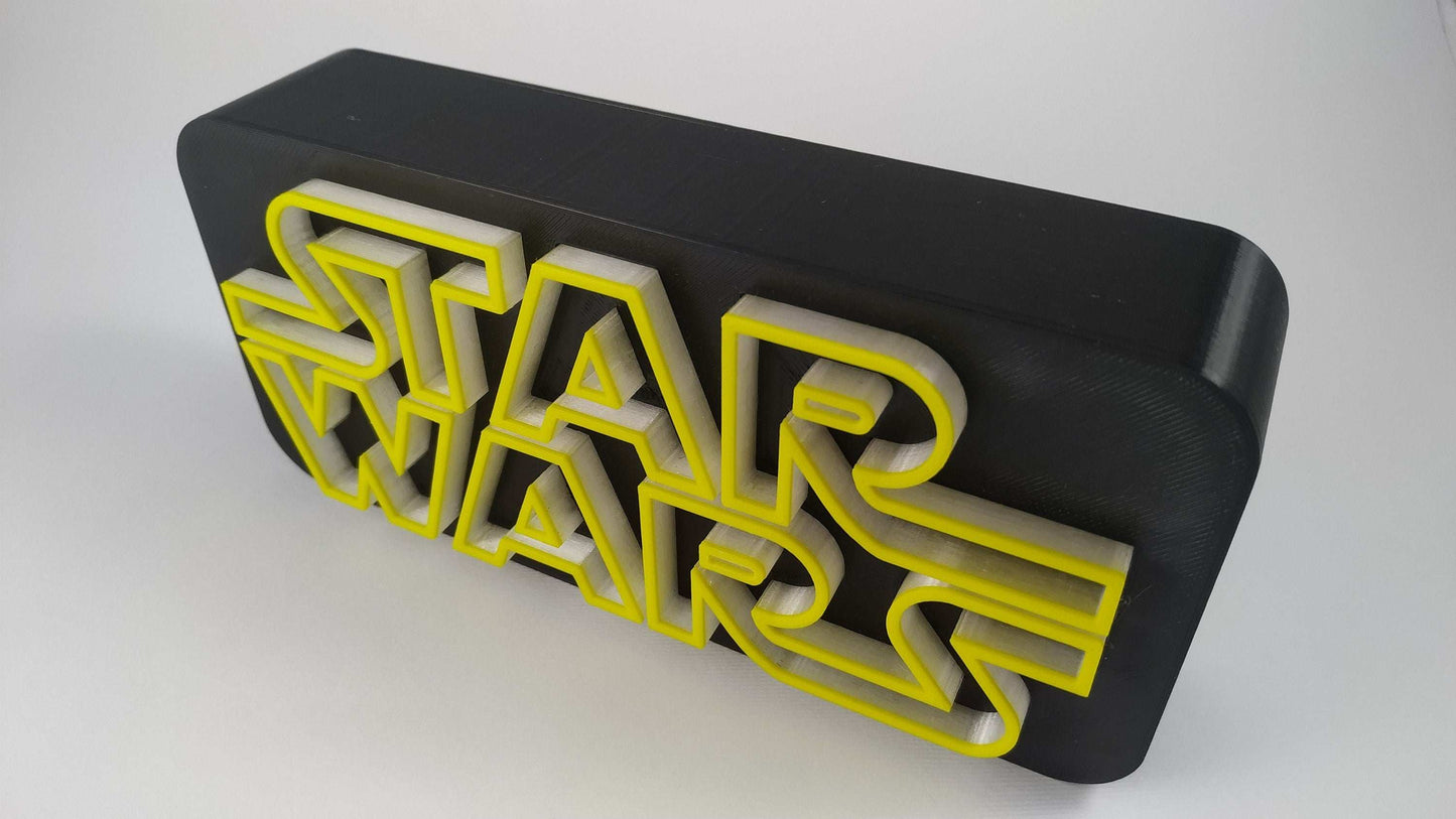 Star Wars Logo LED Lamp: Backlit Table Light, Retro Design - 3DEvricPrinting