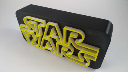 Star Wars Logo LED Lamp: Backlit Table Light, Retro Design - 3DEvricPrinting