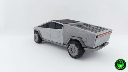 Tesla Cybertruck 3D Printed Model with Broken Windows and Rolling Bed Cover – Metallic Collectible - 3DEvricPrinting