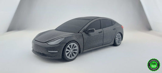 Tesla Model 3 1:24 Scale 3D Printed Replica – Metallic Black Collectible Car for Tesla Fans - 3DEvricPrinting