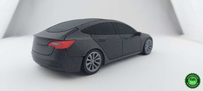 Tesla Model 3 1:24 Scale 3D Printed Replica – Metallic Black Collectible Car for Tesla Fans - 3DEvricPrinting