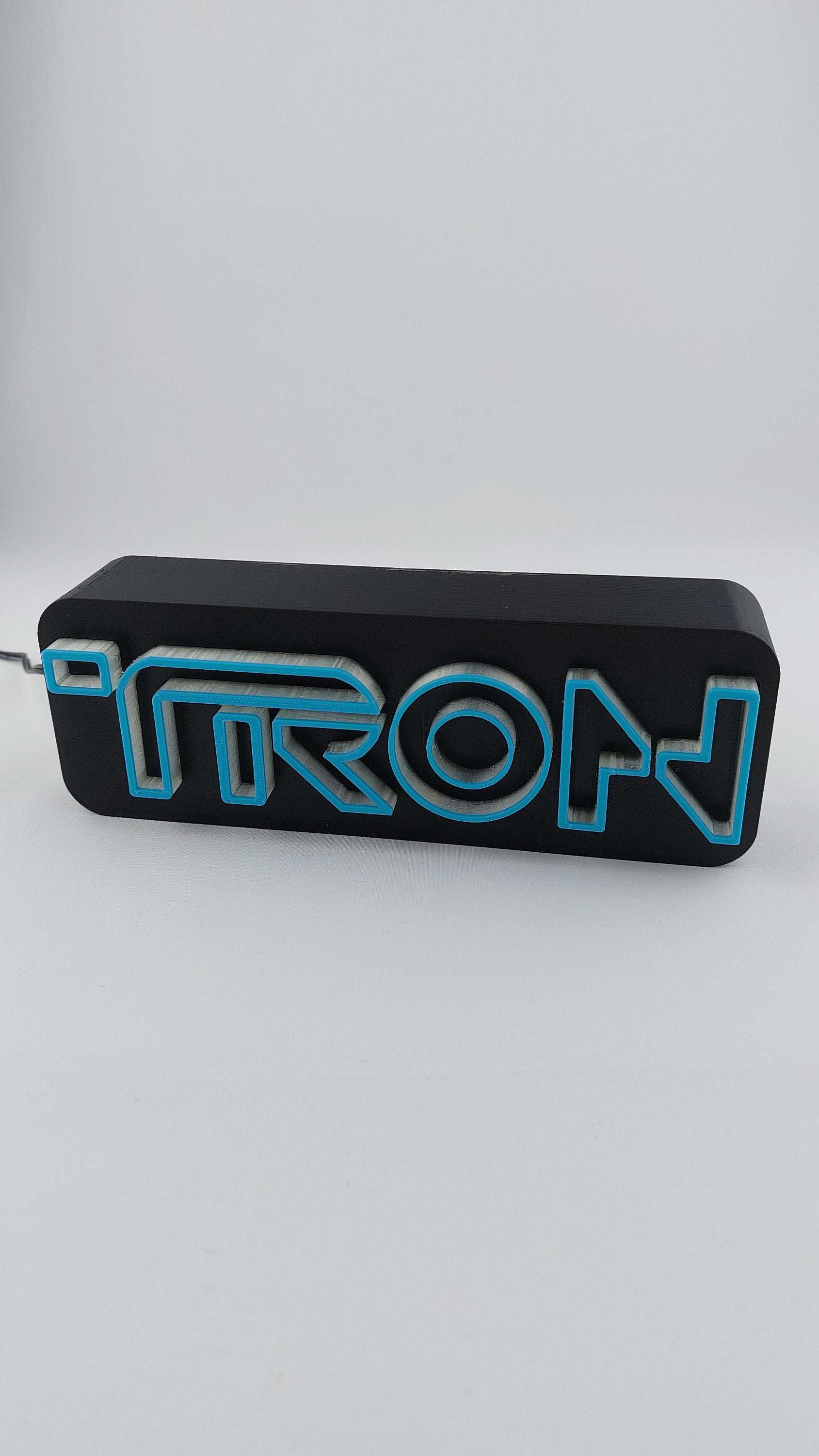 Tron Legacy LED Logo Lamp: 3D Printed Backlit Table Decor - 3DEvricPrinting