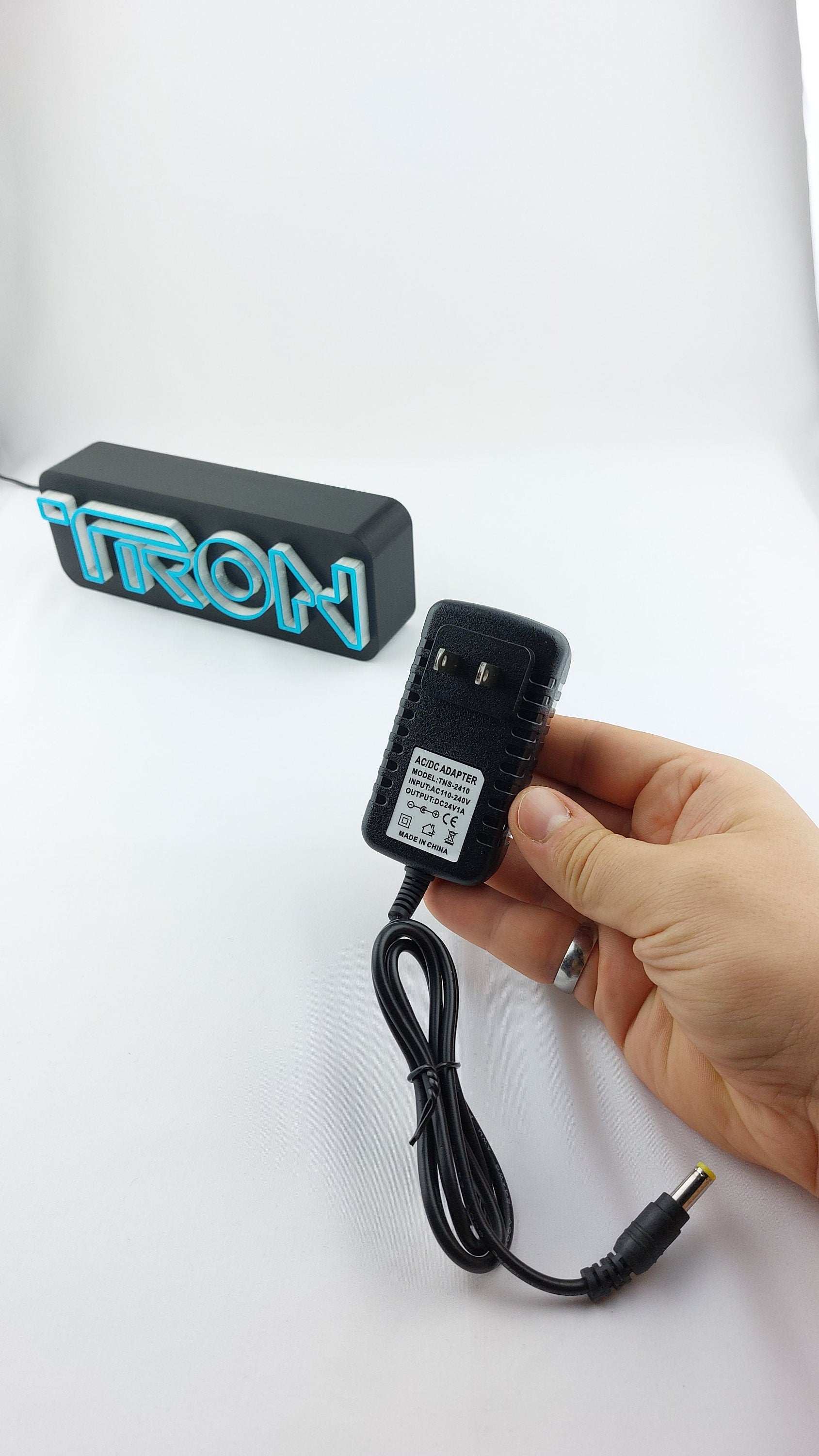 Tron Legacy LED Logo Lamp: 3D Printed Backlit Table Decor - 3DEvricPrinting