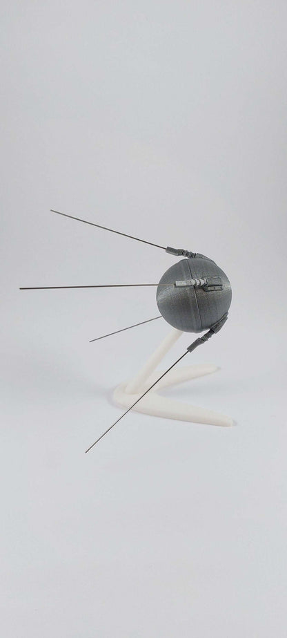 Sputnik 1 Satellite Model on Stand – 1:11 Scale Replica with Antennas, Collectible Spacecraft Decor - 3DEvricPrinting