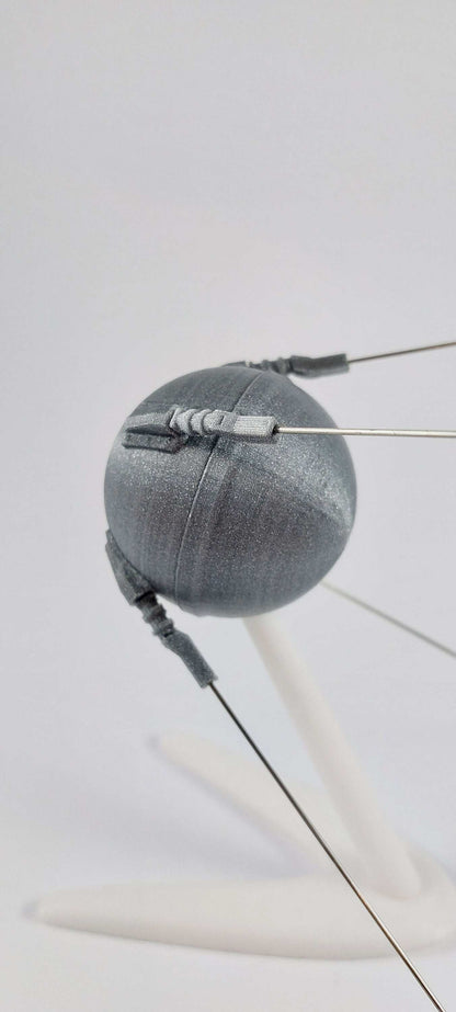 Sputnik 1 Satellite Model on Stand – 1:11 Scale Replica with Antennas, Collectible Spacecraft Decor - 3DEvricPrinting