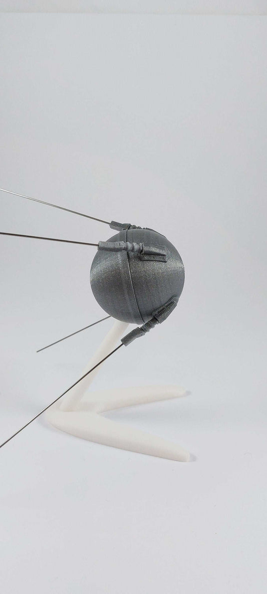 Sputnik 1 Satellite Model on Stand – 1:11 Scale Replica with Antennas, Collectible Spacecraft Decor - 3DEvricPrinting