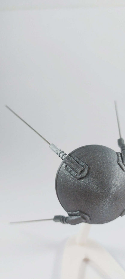 Sputnik 1 Satellite Model on Stand – 1:11 Scale Replica with Antennas, Collectible Spacecraft Decor - 3DEvricPrinting