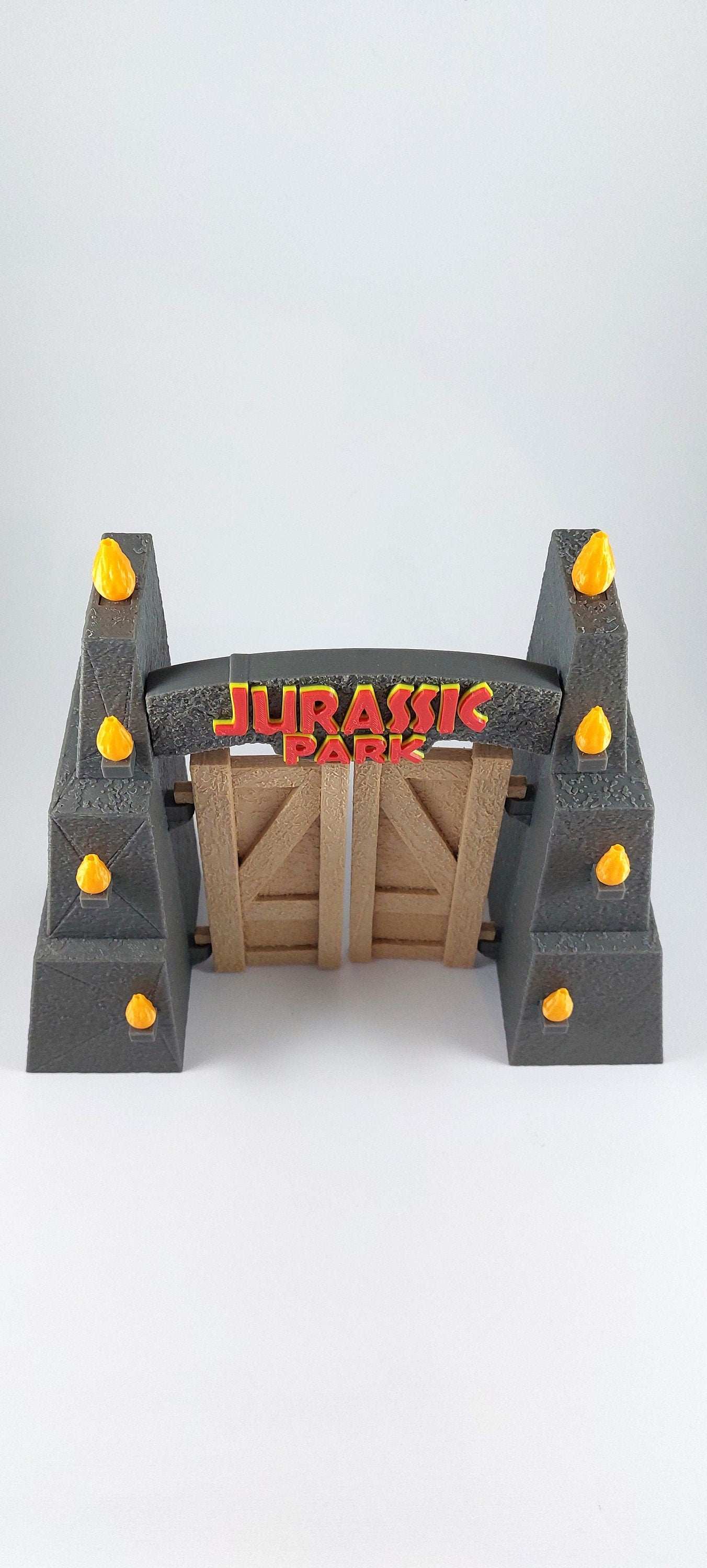 Jurassic Park Gate 3D Printed Diorama Kit 1:55 Scale – Textured Stone Replica Collectible Gift Bestseller - 3DEvricPrinting