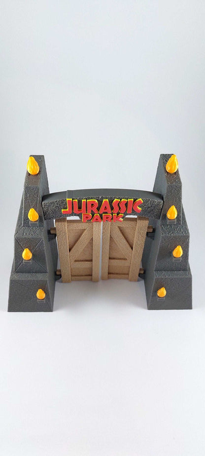 Jurassic Park Gate 3D Printed Diorama Kit 1:55 Scale – Textured Stone Replica Collectible Gift Bestseller - 3DEvricPrinting