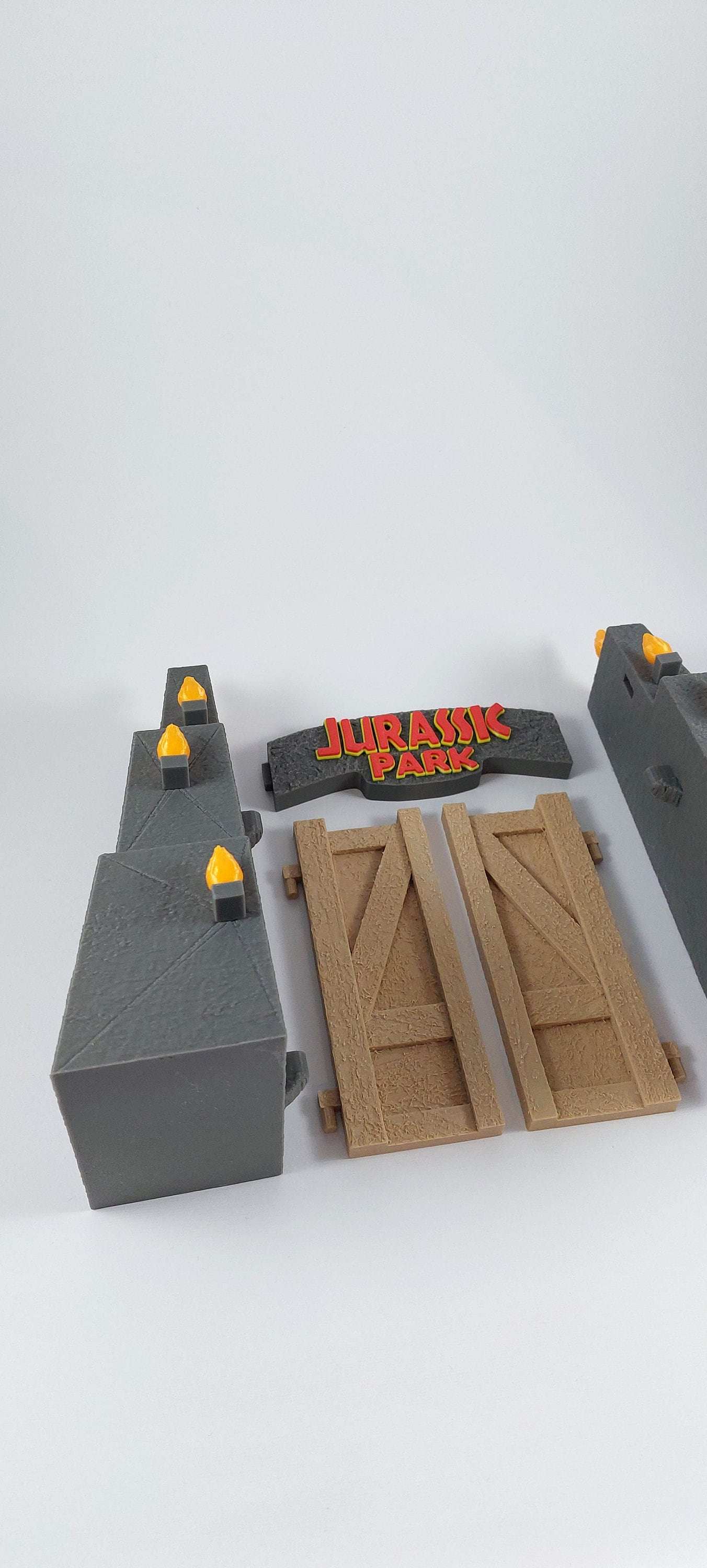 Jurassic Park Gate 3D Printed Diorama Kit 1:55 Scale – Textured Stone Replica Collectible Gift Bestseller - 3DEvricPrinting