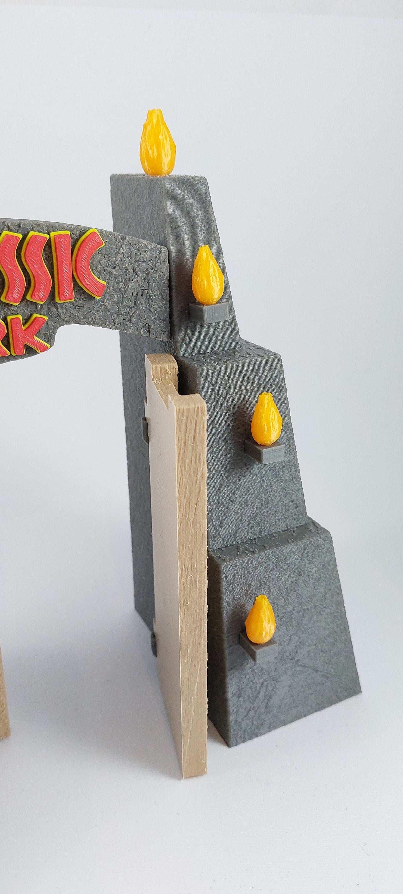 Jurassic Park Gate 3D Printed Diorama Kit 1:55 Scale – Textured Stone Replica Collectible Gift Bestseller - 3DEvricPrinting