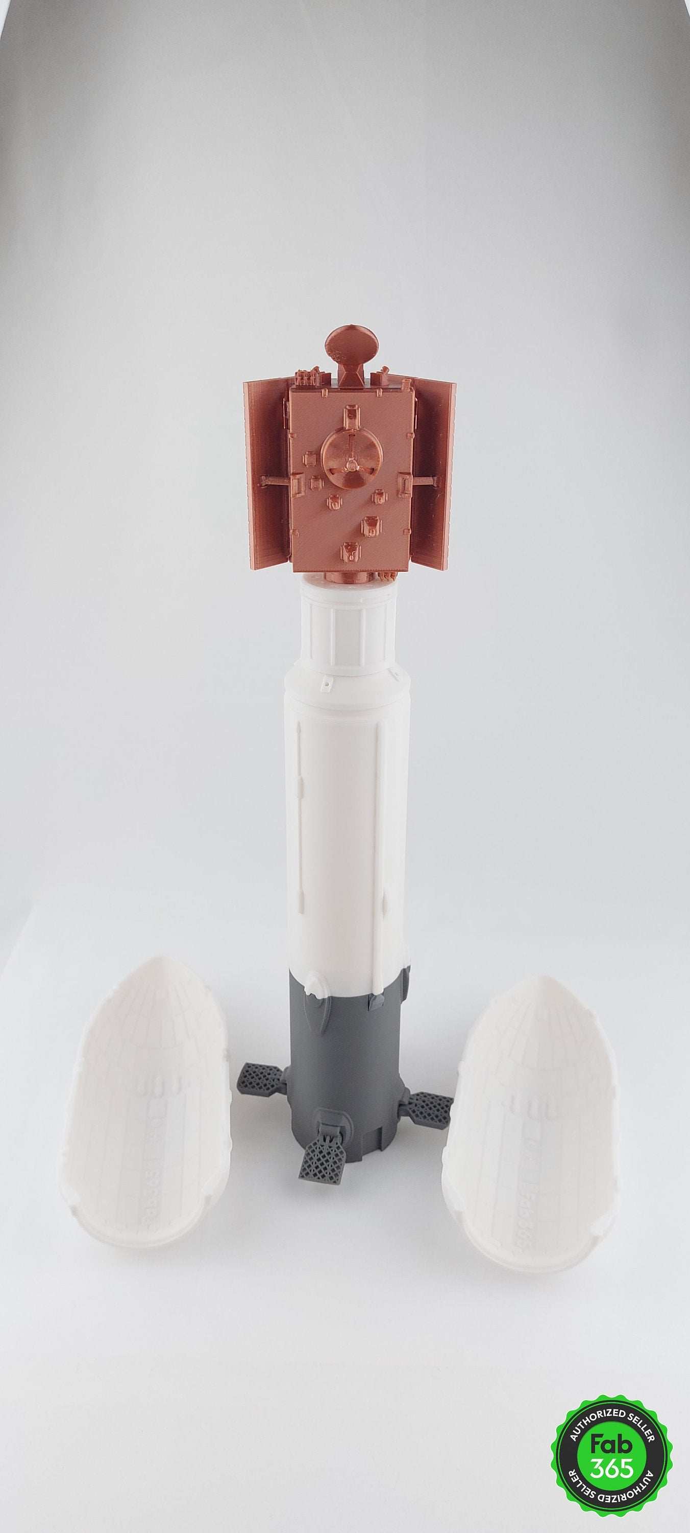SpaceX Falcon 9 Fairing with Satellite: 3D Printed Model (1/66 Scale) - 3DEvricPrinting