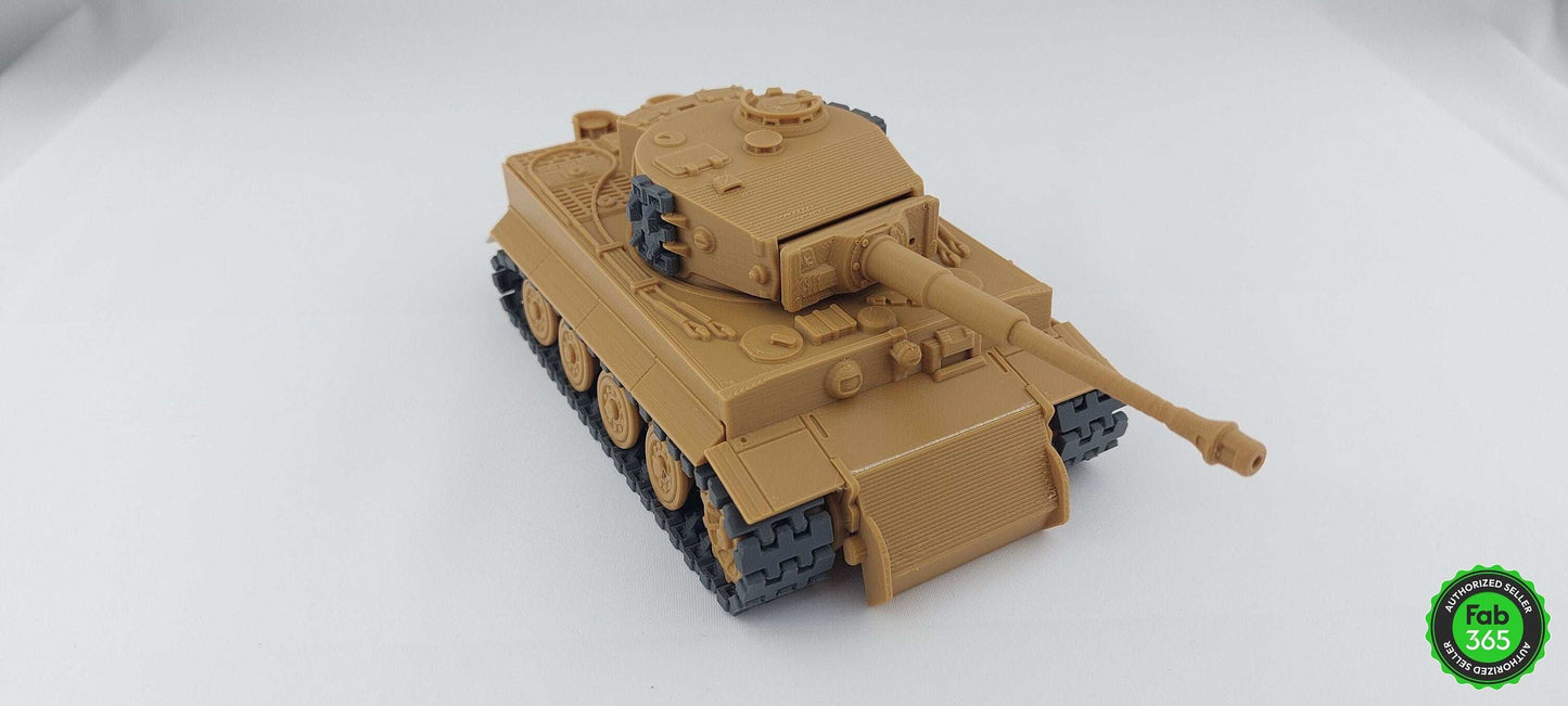 3D Printed Tiger-I Tank Model: WWII Replica, 1/48 Scale - 3DEvricPrinting