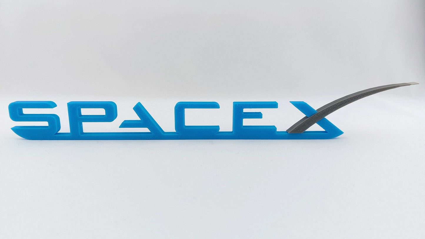 SpaceX Logo 3D Printed Sign – Collectible SpaceX Emblem for Fans - 3DEvricPrinting