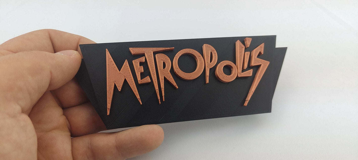 Metropolis 1927 Movie Logo: 3D Printed PLA Decor - 3DEvricPrinting