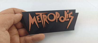 Metropolis 1927 Movie Logo: 3D Printed PLA Decor - 3DEvricPrinting