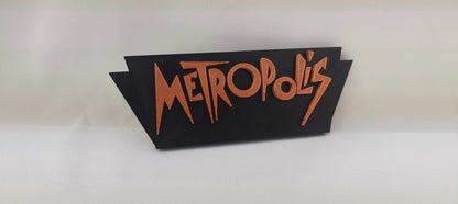 Metropolis 1927 Movie Logo: 3D Printed PLA Decor - 3DEvricPrinting