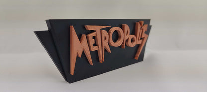 Metropolis 1927 Movie Logo: 3D Printed PLA Decor - 3DEvricPrinting