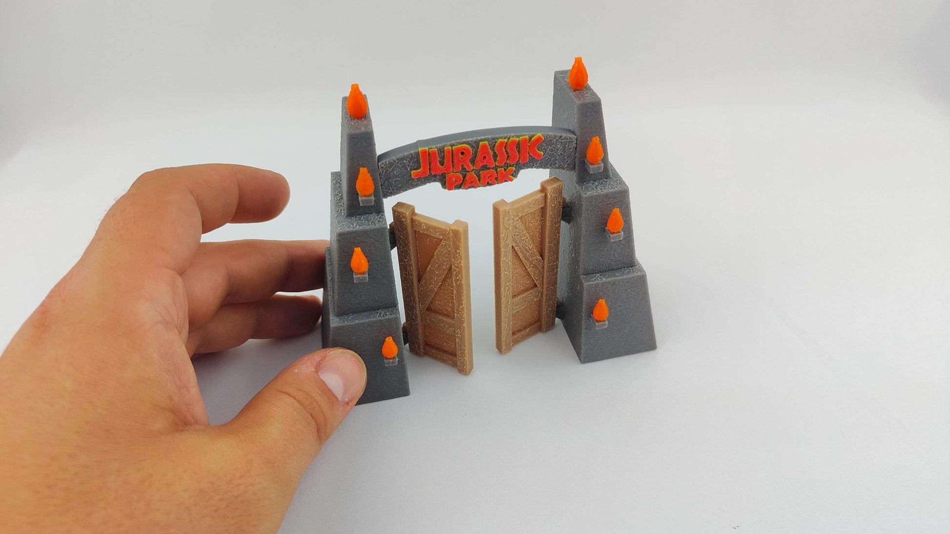 Jurassic Park Gate 3D Printed Diorama Kit 1:55 Scale – Textured Stone Replica Collectible Gift Bestseller - 3DEvricPrinting
