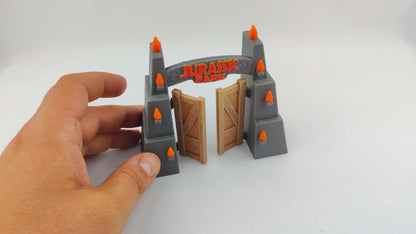 Jurassic Park Gate 3D Printed Diorama Kit 1:55 Scale – Textured Stone Replica Collectible Gift Bestseller - 3DEvricPrinting