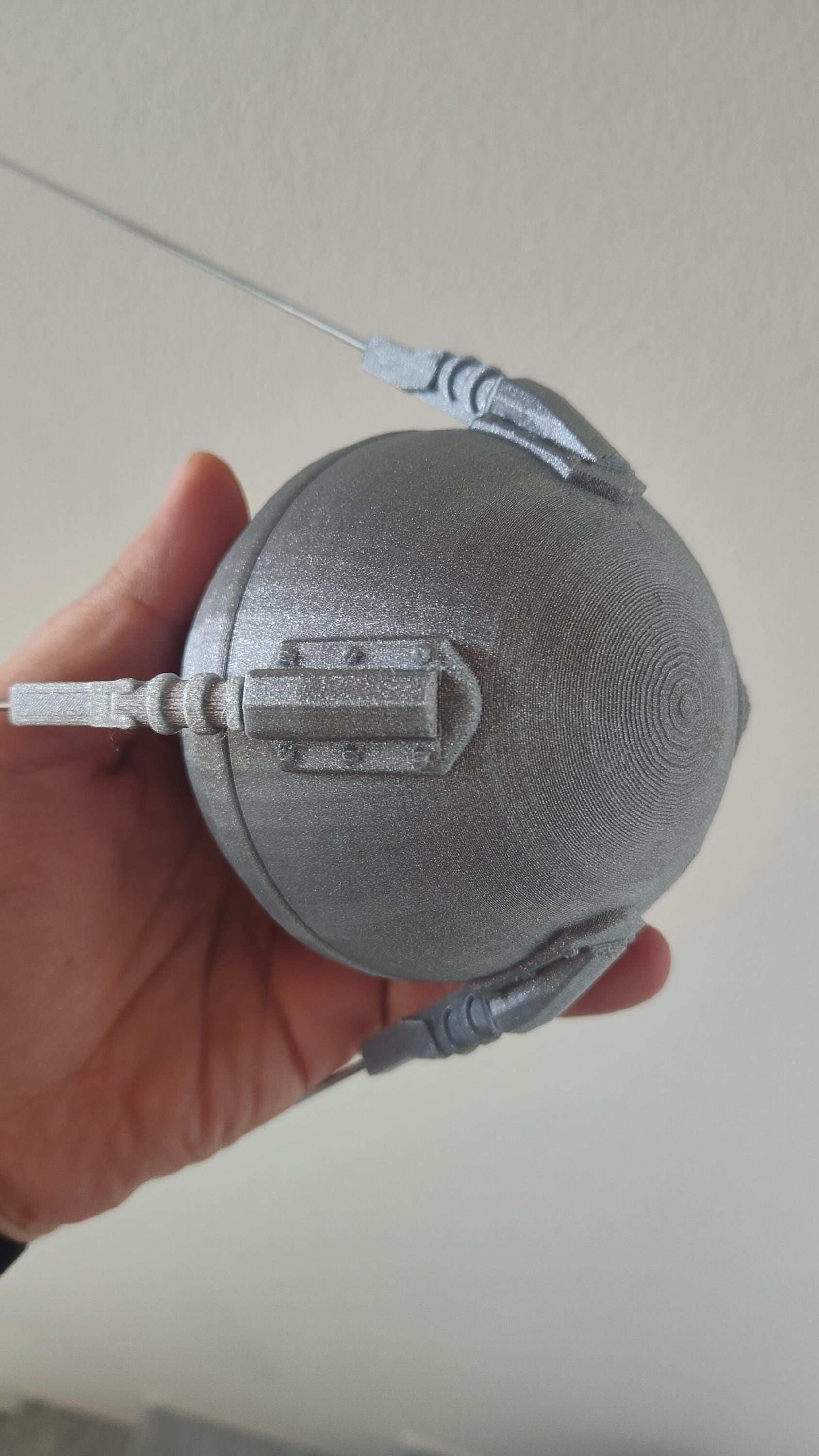 Sputnik 1 Satellite Model on Stand – 1:11 Scale Replica with Antennas, Collectible Spacecraft Decor - 3DEvricPrinting