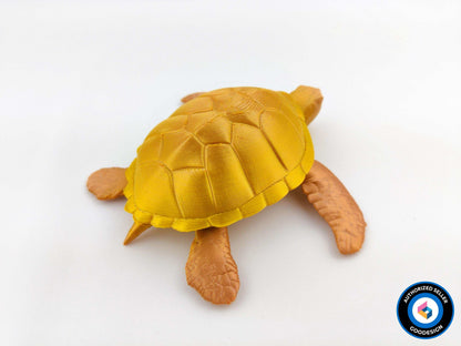 3D Printed Flexi Sea Turtle: Articulated Ocean Animal Toy, Desk Decor - 3DEvricPrinting