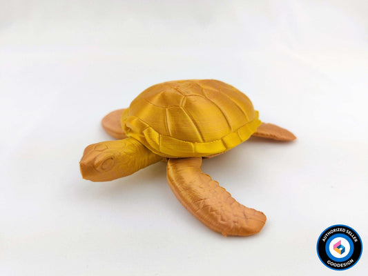 3D Printed Flexi Sea Turtle: Articulated Ocean Animal Toy, Desk Decor - 3DEvricPrinting