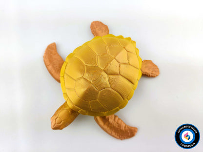3D Printed Flexi Sea Turtle: Articulated Ocean Animal Toy, Desk Decor - 3DEvricPrinting