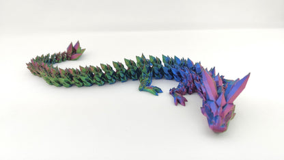 Flexi Crystal Dragon – 3D Printed Fantasy Figurine and Desk Decor