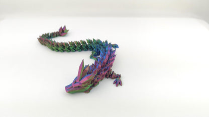 Flexi Crystal Dragon – 3D Printed Fantasy Figurine and Desk Decor