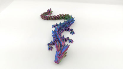 Flexi Crystal Dragon – 3D Printed Fantasy Figurine and Desk Decor