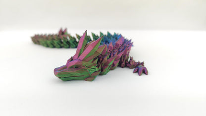 Flexi Crystal Dragon – 3D Printed Fantasy Figurine and Desk Decor