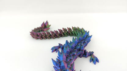 Flexi Crystal Dragon – 3D Printed Fantasy Figurine and Desk Decor
