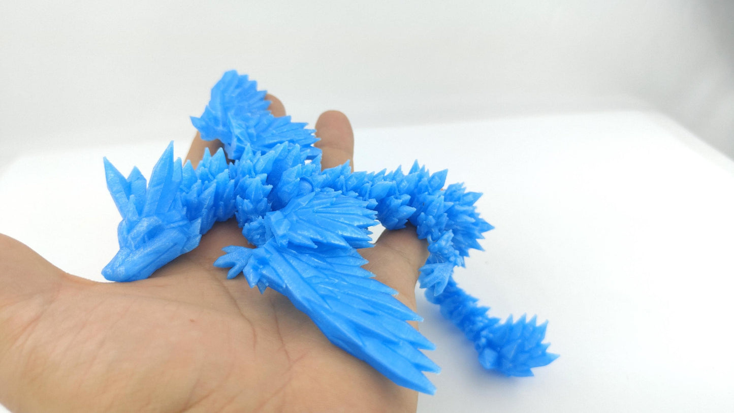 Crystalwing Articulated Dragon Figurine, Fantasy Collectible Gift