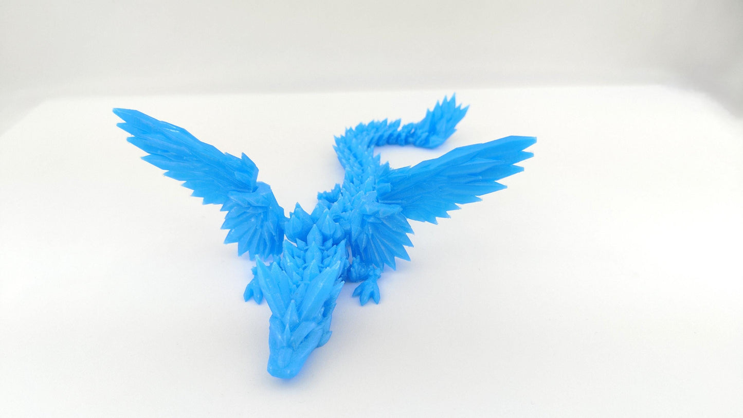 Crystalwing Articulated Dragon Figurine, Fantasy Collectible Gift