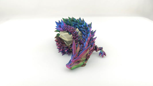 Flexi Crystal Dragon – 3D Printed Fantasy Figurine and Desk Decor