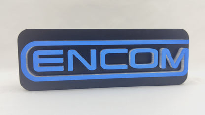 Encom Corporation Logo LED Lamp – 3D Printed Tron‑inspired Lightbox Sign, Iconic Sci‑Fi Desk Decor & Gift for Movie Fans, Gamers.