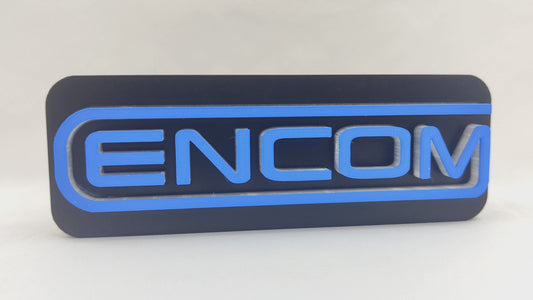 Encom Corporation Logo LED Lamp – 3D Printed Tron‑inspired Lightbox Sign, Iconic Sci‑Fi Desk Decor & Gift for Movie Fans, Gamers.