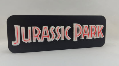 Jurassic Park Logo LED Lightbox: 3D Printed T-Rex Desk & Wall Sign.