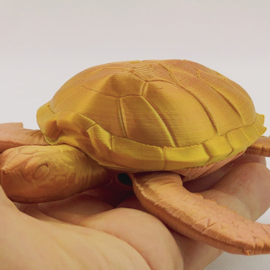 3D Printed Flexi Sea Turtle: Articulated Ocean Animal Toy, Desk Decor.